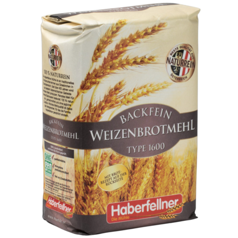 Haberfellner Backfein Weizenbrotmehl Type 1600 1 kg Premium Weizenmehl aus Österreich